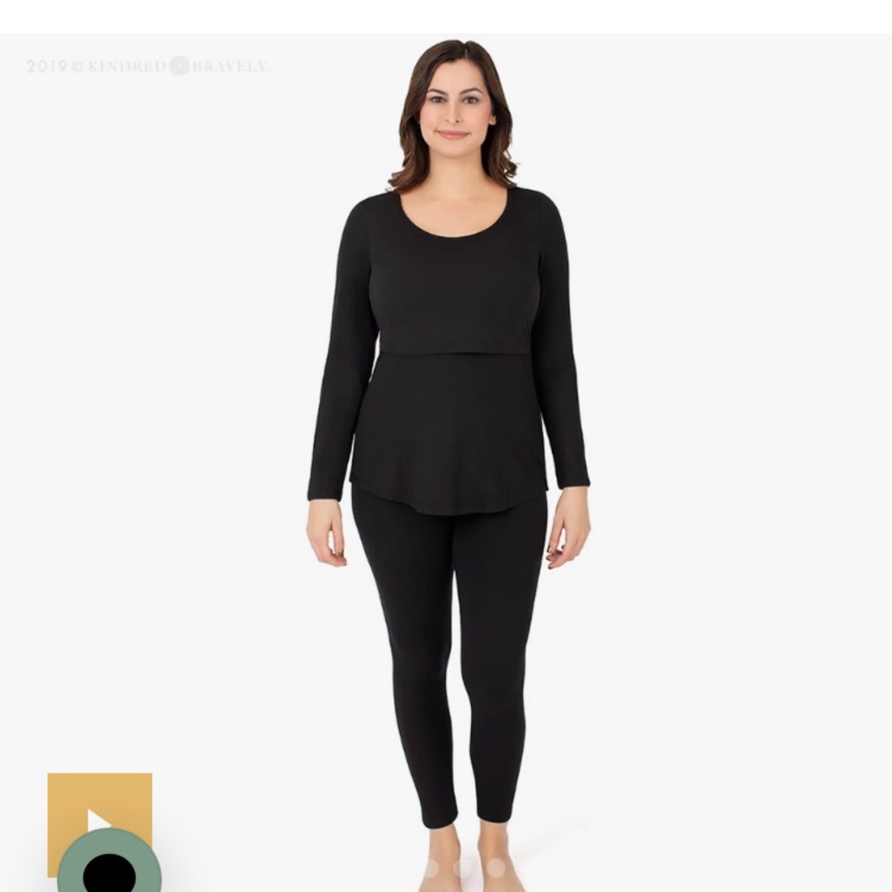 Kindred Braverly - Jane Nursing Pajama Set - Black - Size Small